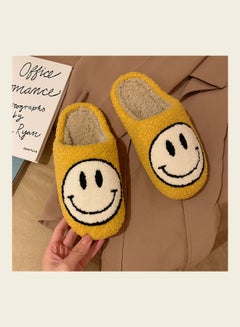 Joychic Smiley Face Designed Bedroom Slippers Yellow/White  - Image 4