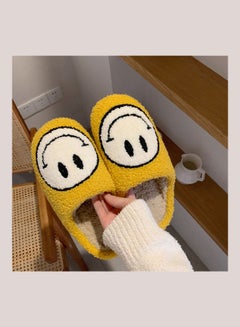Joychic Smiley Face Designed Bedroom Slippers Yellow/White  - Image 5