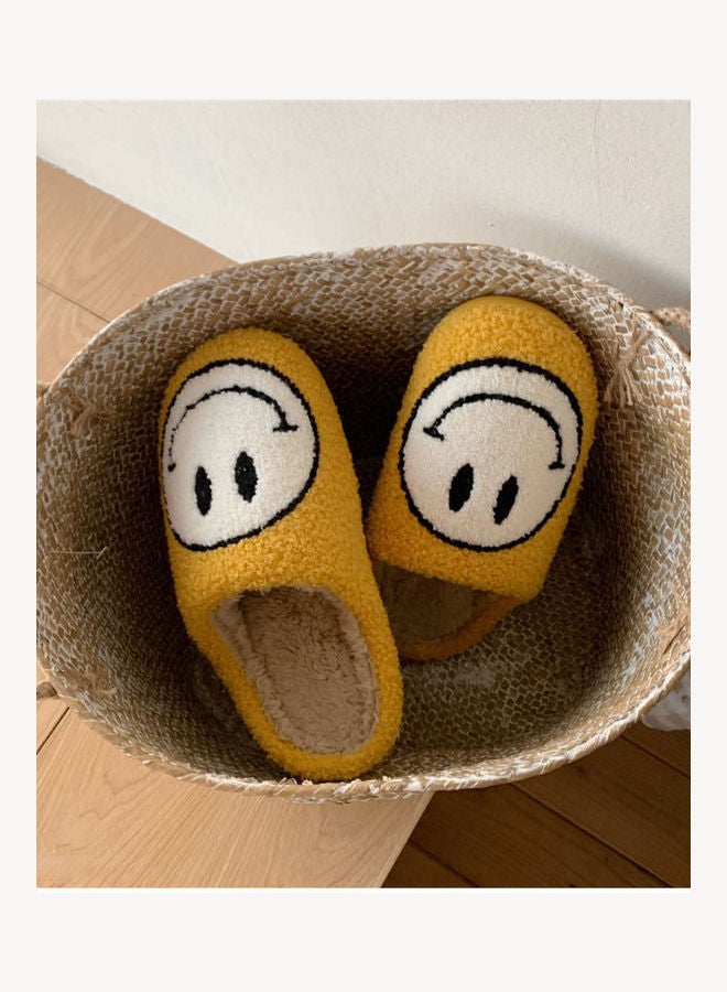 Smiley Face Designed Bedroom Slippers Yellow/White - v1626287558/N49023302V_6