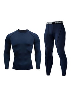 Long Sleeves T-Shirt And Pants Set Blue