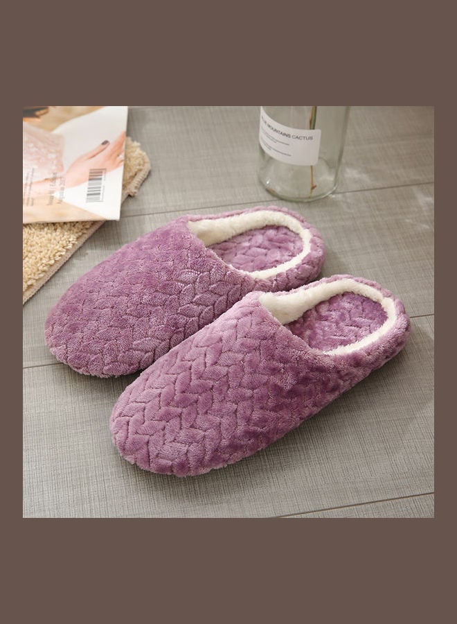 Joychic - Slip-On Cotton Indoor Slippers Purple - Image 1