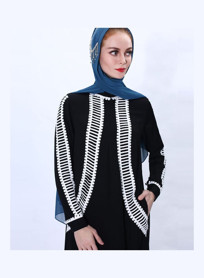 Joychic - Muslim Tassels Hijab Turban Navy Blue - Image 1