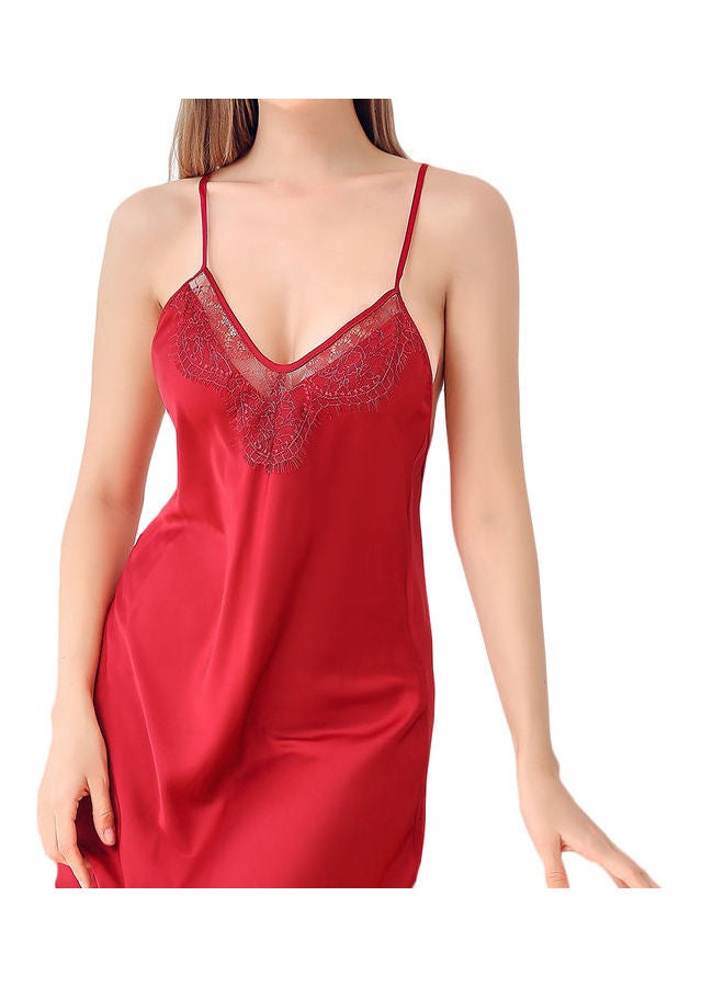 Joychic - Lace Back Cross Night Gown Red - Image 1