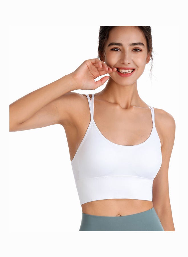 جوي شيك حمالة صدر رياضية بظهر متقاطع أبيض - Image 3