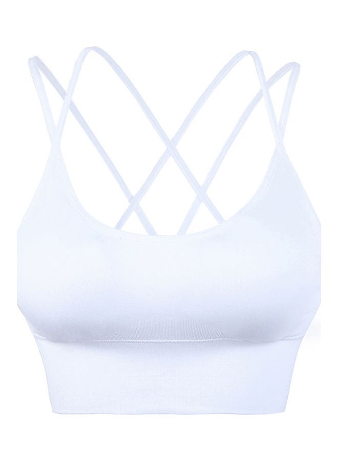 جوي شيك حمالة صدر رياضية بظهر متقاطع أبيض - Image 1