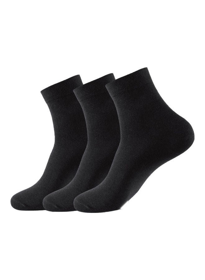 Joychic Pack Of 3 Solid Socks Black  - Image 1