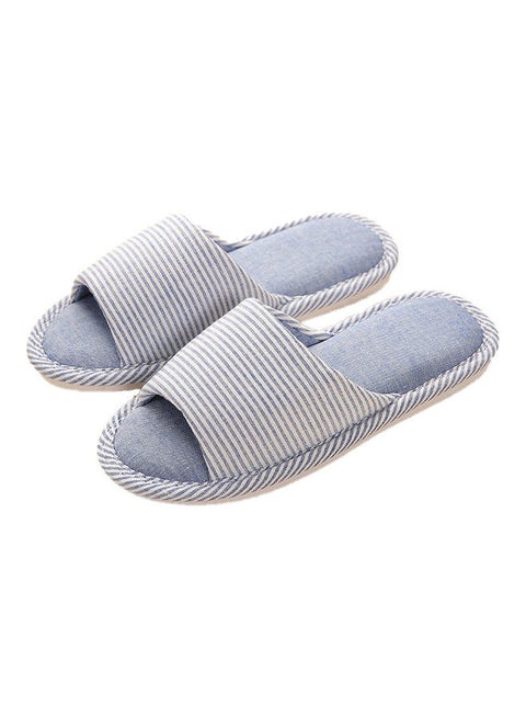 شبشب مخطط لغرفة النوم أزرق.