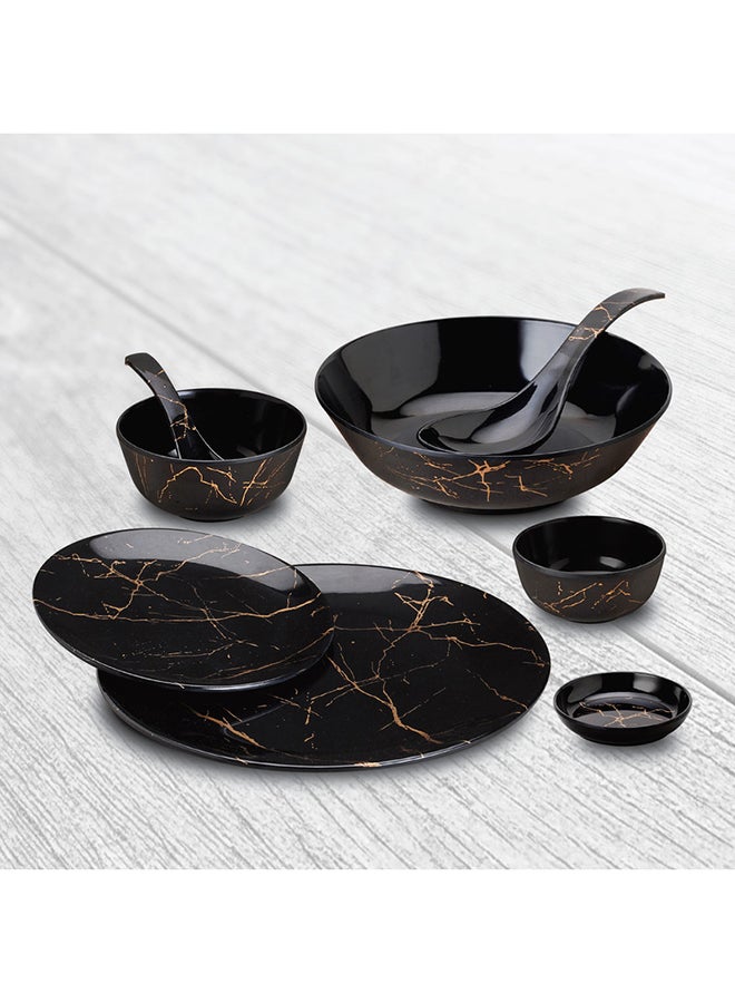 DINEWELL 30-Piece Ultra Dinner Set Black/Brown 28cm  - Image 1