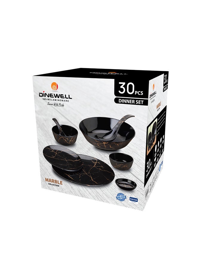 DINEWELL 30-Piece Ultra Dinner Set Black/Brown 28cm  - Image 2