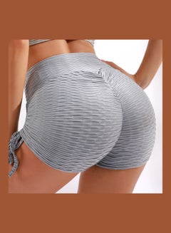 Joychic High Waist Solid Training Shorts Grey  - Image 2