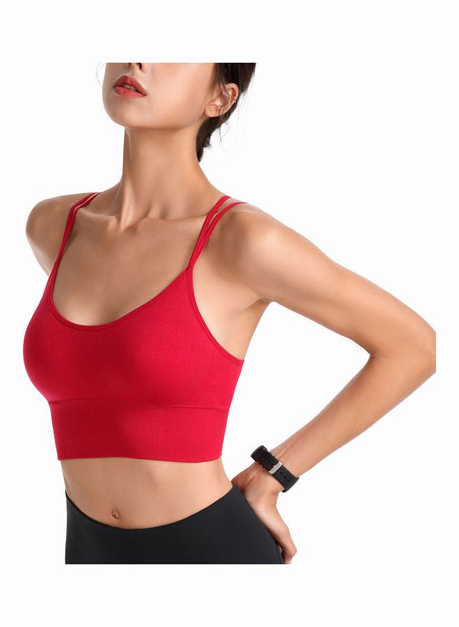 Joychic - Quick-Drying Shockproof Back Cross Bralette Red - Image 1