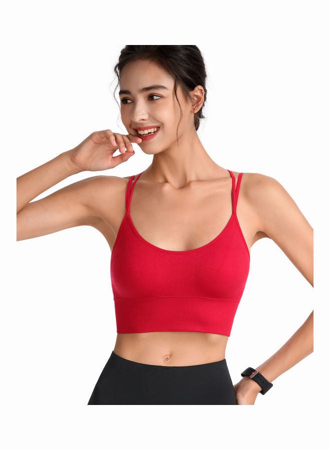 Joychic - Quick-Drying Shockproof Back Cross Bralette Red - Image 1