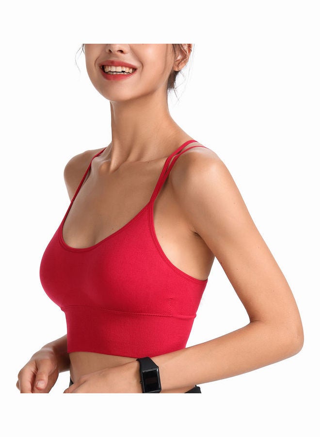 Joychic - Quick-Drying Shockproof Back Cross Bralette Red - Image 1
