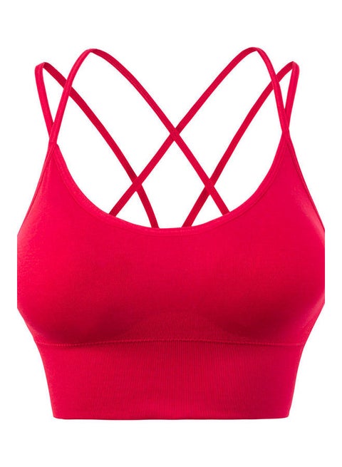 Quick-Drying Shockproof Back Cross Bralette Red
