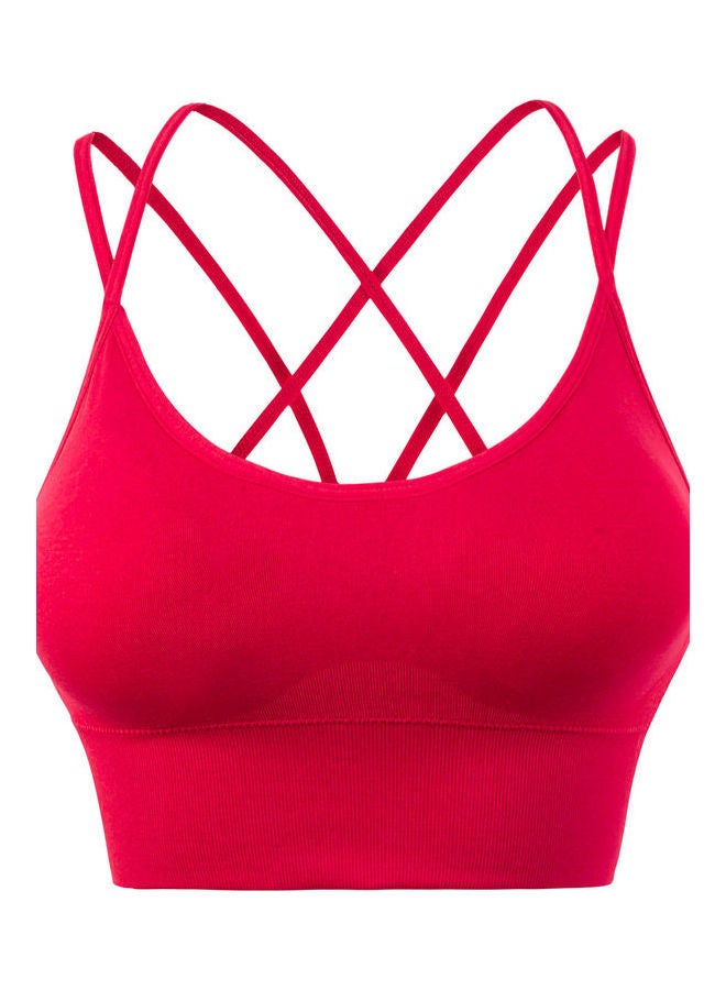 Joychic - Quick-Drying Shockproof Back Cross Bralette Red - Image 1