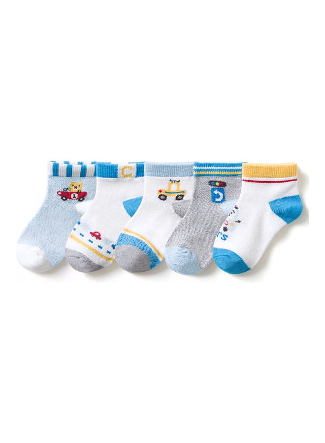 جوي شيك مجموعة جوارب بطول الكاحل مزينة بطبعات، مكونة من 5 قطع. - Image 1