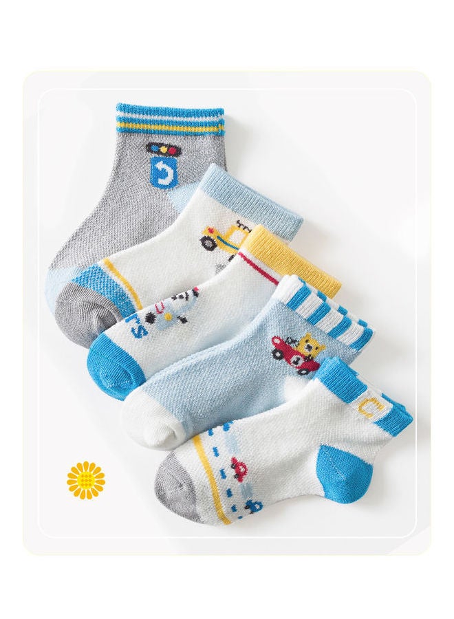 جوي شيك مجموعة جوارب بطول الكاحل مزينة بطبعات، مكونة من 5 قطع. - Image 2