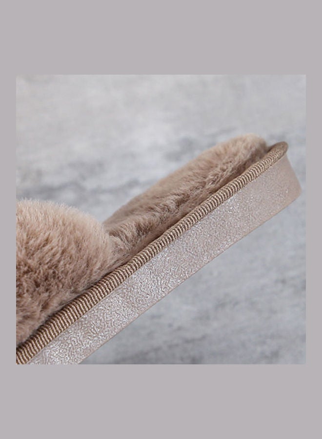 Joychic - Cross Strap Flat Bedroom Slippers Brown - Image 1