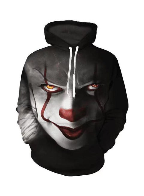 Long Sleeves Hoodie Black/White/Grey