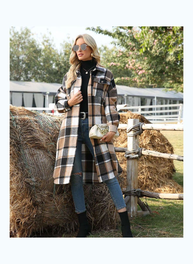 Joychic Checkered Details Coat Multicolour  - Image 2