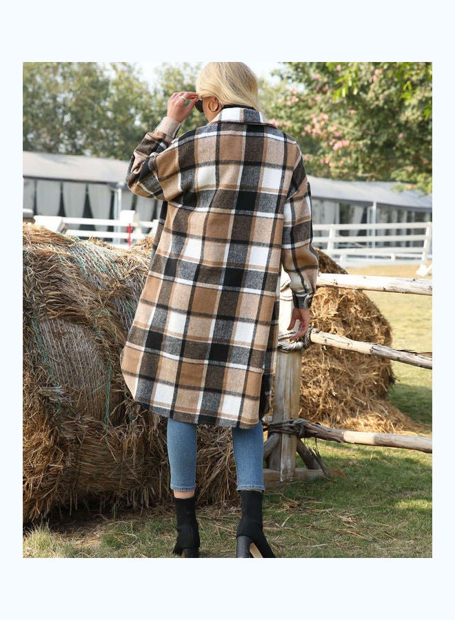Joychic Checkered Details Coat Multicolour  - Image 3