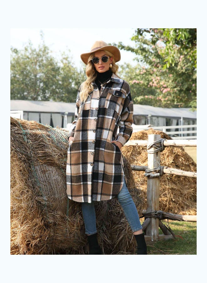 Joychic Checkered Details Coat Multicolour  - Image 4