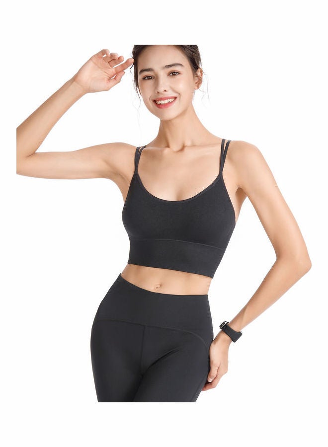 جوي شيك حمالة صدر رياضية بظهر متقاطع أسود - Image 3