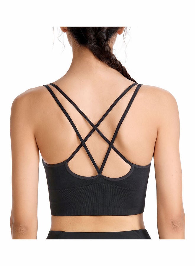 جوي شيك حمالة صدر رياضية بظهر متقاطع أسود - Image 4