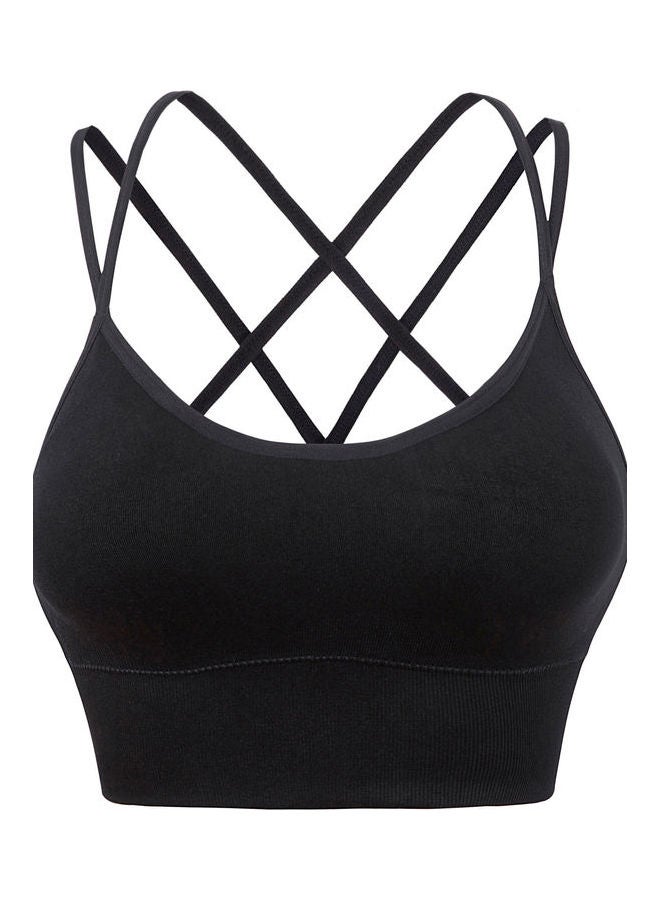 جوي شيك حمالة صدر رياضية بظهر متقاطع أسود - Image 1