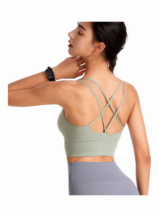 Joychic - Back Cross Sports Bra Green - Image 1