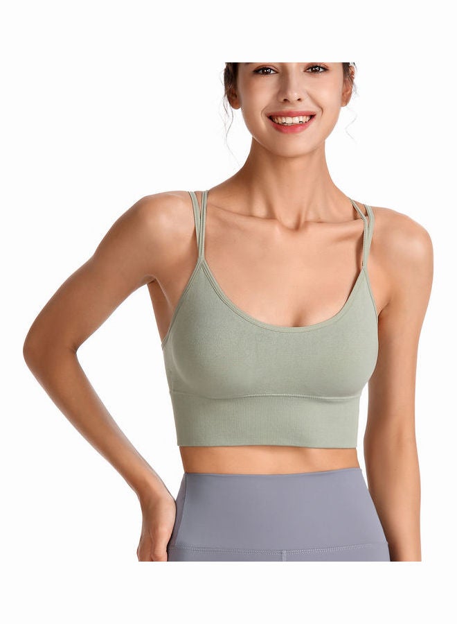 Joychic - Back Cross Sports Bra Green - Image 1