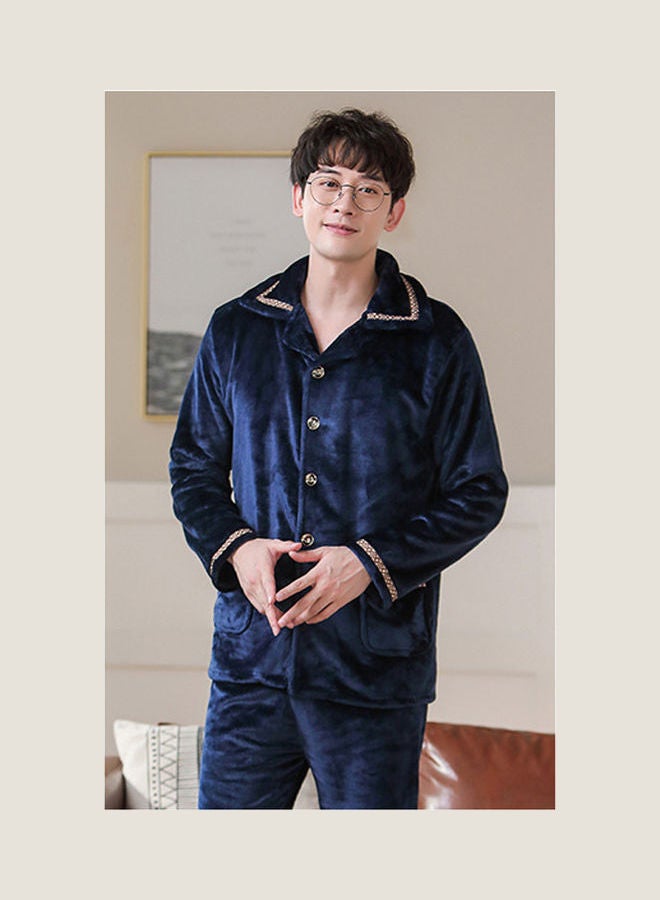 Joychic - 2-Piece Long Sleeves Pyjama Set Dark Blue - Image 1