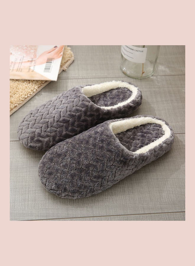 Joychic - Slip-On Cotton Indoor Slippers Grey - Image 1