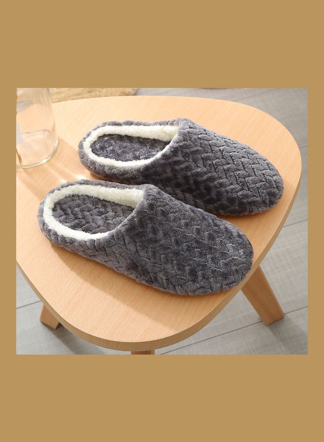 Joychic - Slip-On Cotton Indoor Slippers Grey - Image 1