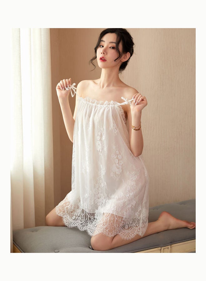 جوي شيك قميص نوم مزين بدانتيل أبيض - Image 2