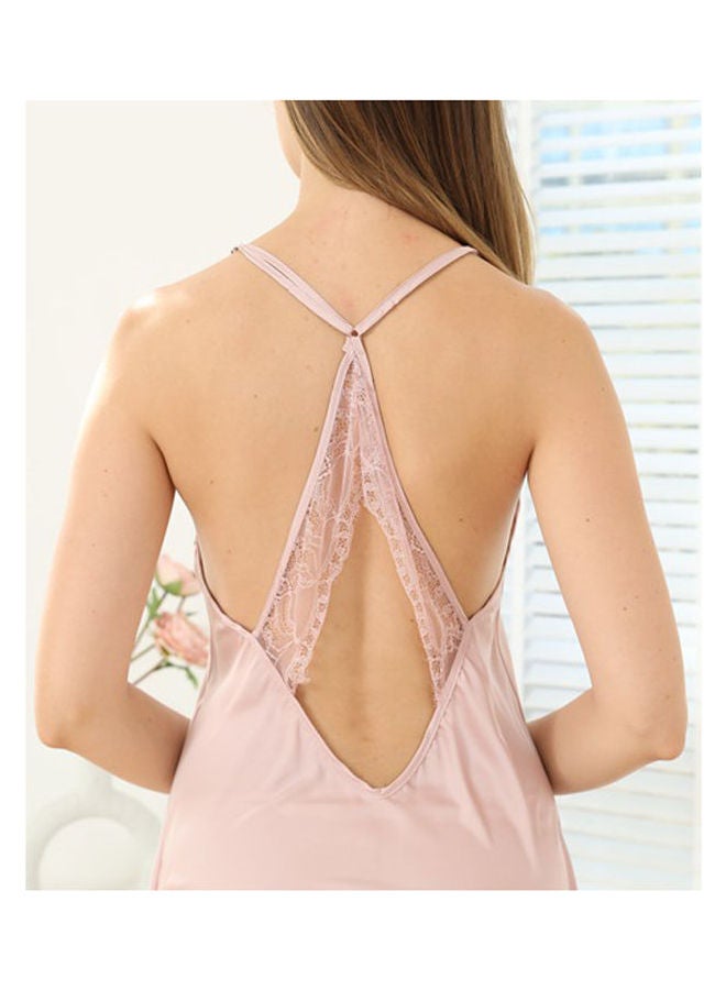 Joychic - Lace Back Cross Night Gown Pink - Image 1