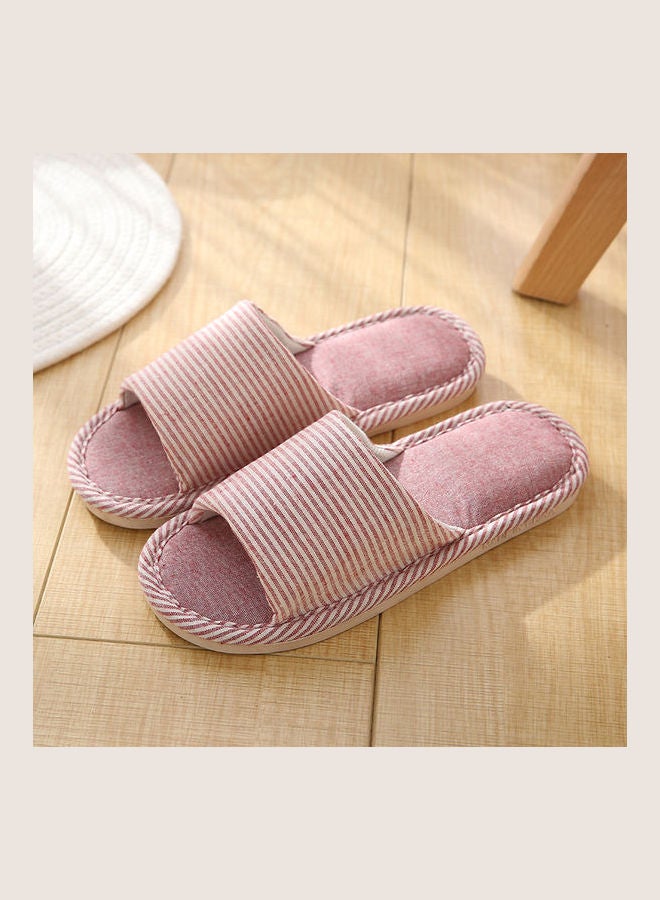 Joychic Striped Bedroom Slippers Pink  - Image 5