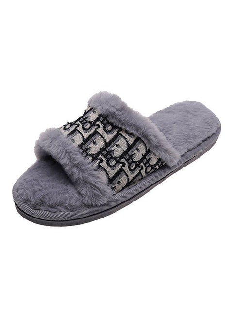 Printed Bedroom Slippers Grey