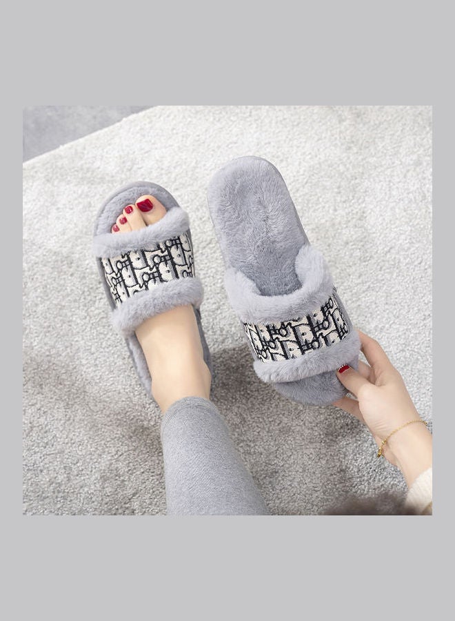 Joychic - Printed Bedroom Slippers Grey - Image 1