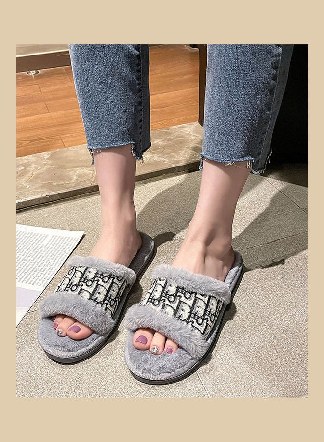 Joychic - Printed Bedroom Slippers Grey - Image 1