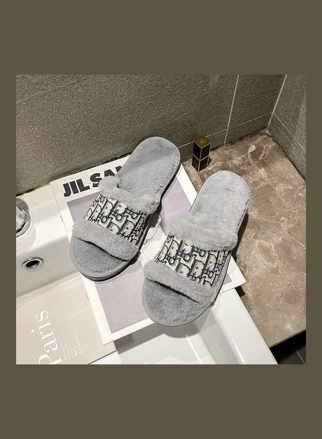 Joychic - Printed Bedroom Slippers Grey - Image 1
