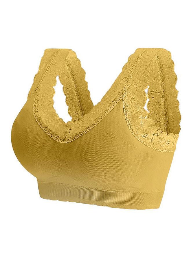 Joychic Seamless Bralette Padded Skin-Friendly Bra Yellow  - Image 3