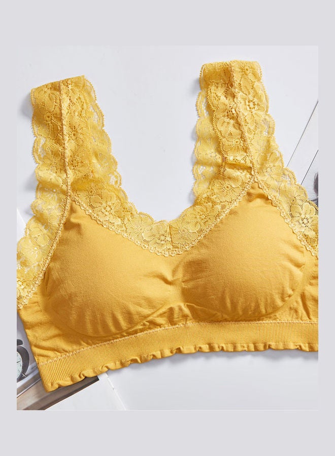 Joychic Seamless Bralette Padded Skin-Friendly Bra Yellow  - Image 2