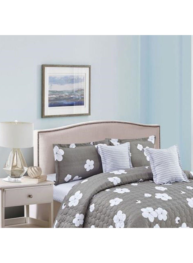 6-Piece king Size Comforter Set Microfiber Grey - Image 3