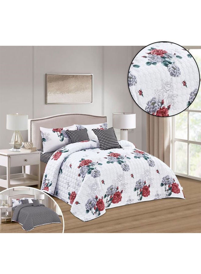 6-Piece king Size Comforter Set Microfiber Multicolour - Image 2