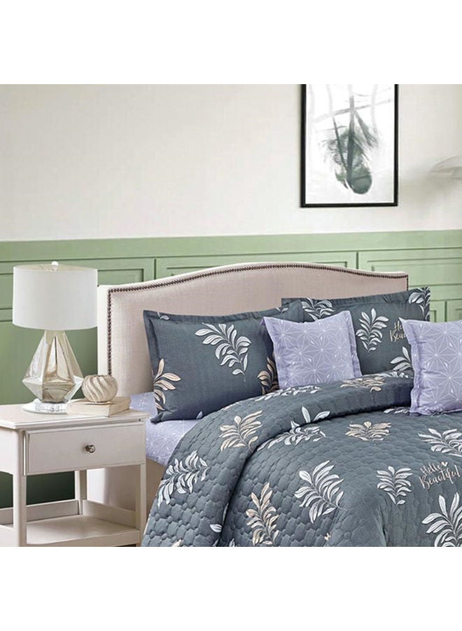 6-Piece king Size Comforter Set Microfiber Grey - Image 3