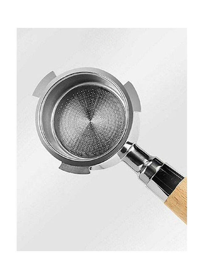 EzzySo - Stainless Steel Portafilter With Wooden Handle Silver/Beige 51x220mm Silver/Beige 51x220 millimeterml - Image 1