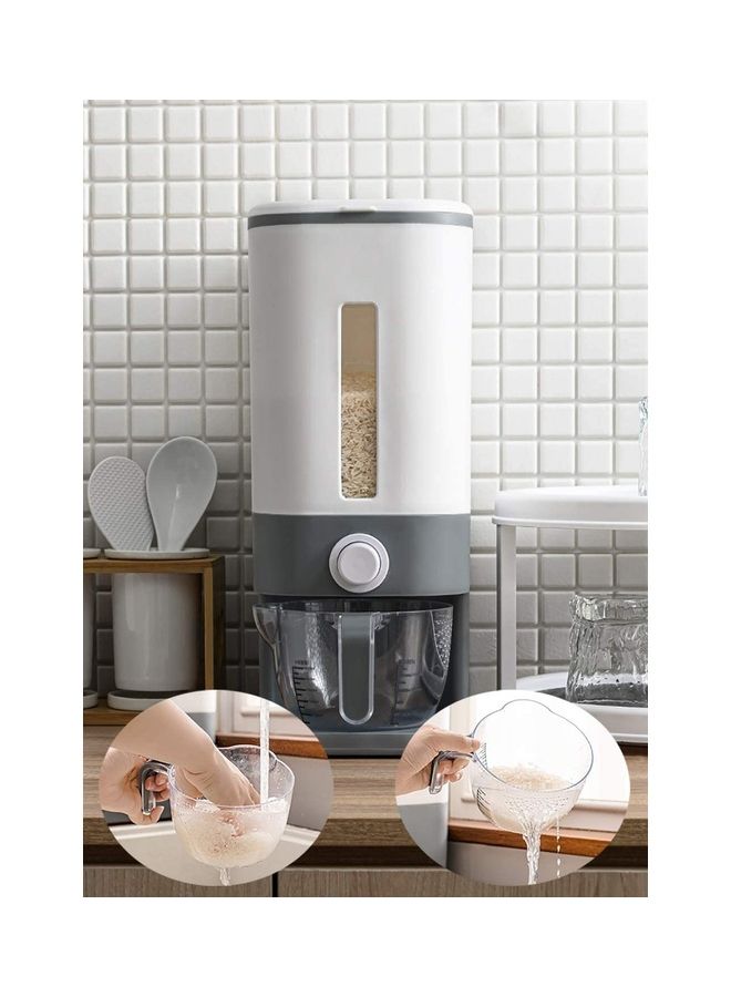 Generic Rice Storage Automatic Box/Container - Large Sealed Kitchen Grain & Rice Dispenser with Lid, 12KG (Gray) Grey 34 x17x41cm  - Image 3