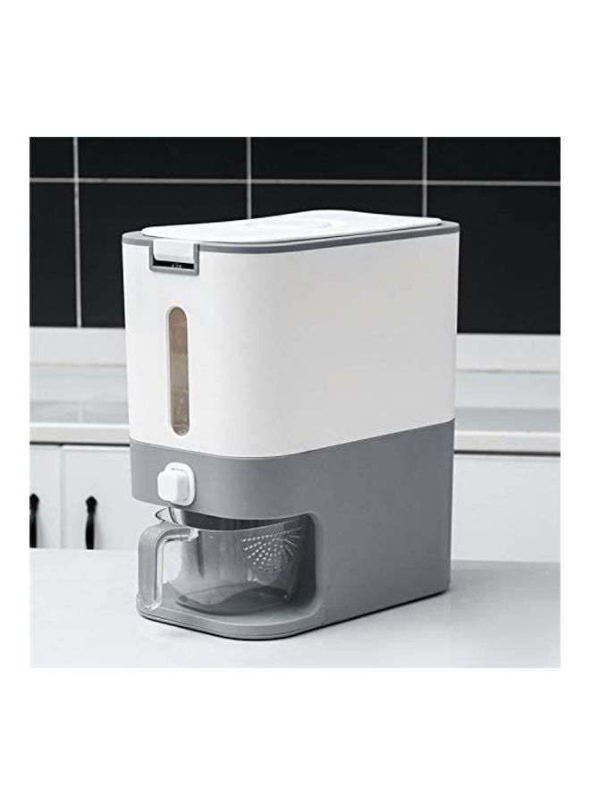 Generic Rice Storage Automatic Box/Container - Large Sealed Kitchen Grain & Rice Dispenser with Lid, 12KG (Gray) Grey 34 x17x41cm  - Image 4
