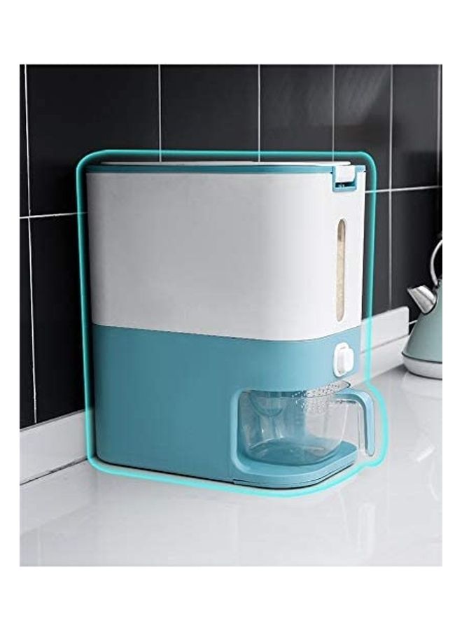 Generic - Rice Storage Automatic Box/Container - Large Sealed Kitchen Grain & Rice Dispenser with Lid, 12KG (Blue) Blue 34 x17x41cm - Image 1